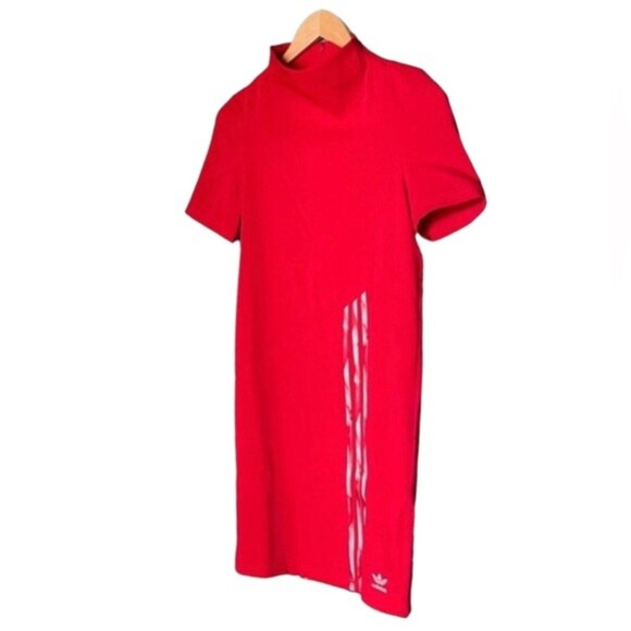 Adidas Dress by Danielle Cathari Red Mock Neck Mini Tech Dress Women’s Size XXS - Picture 5 of 11